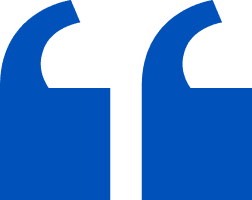 Blue quotation marks on black background.